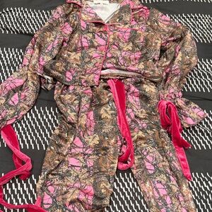 Pink and Brown Camouflage Pajama Set